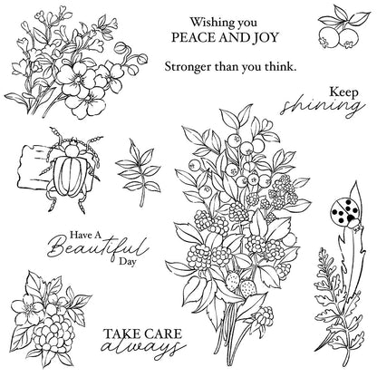 Blueberry Insects Clear Stamps