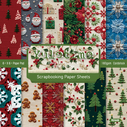 24PCS 6" Yuletime Scrapbook Paper & Cardstock