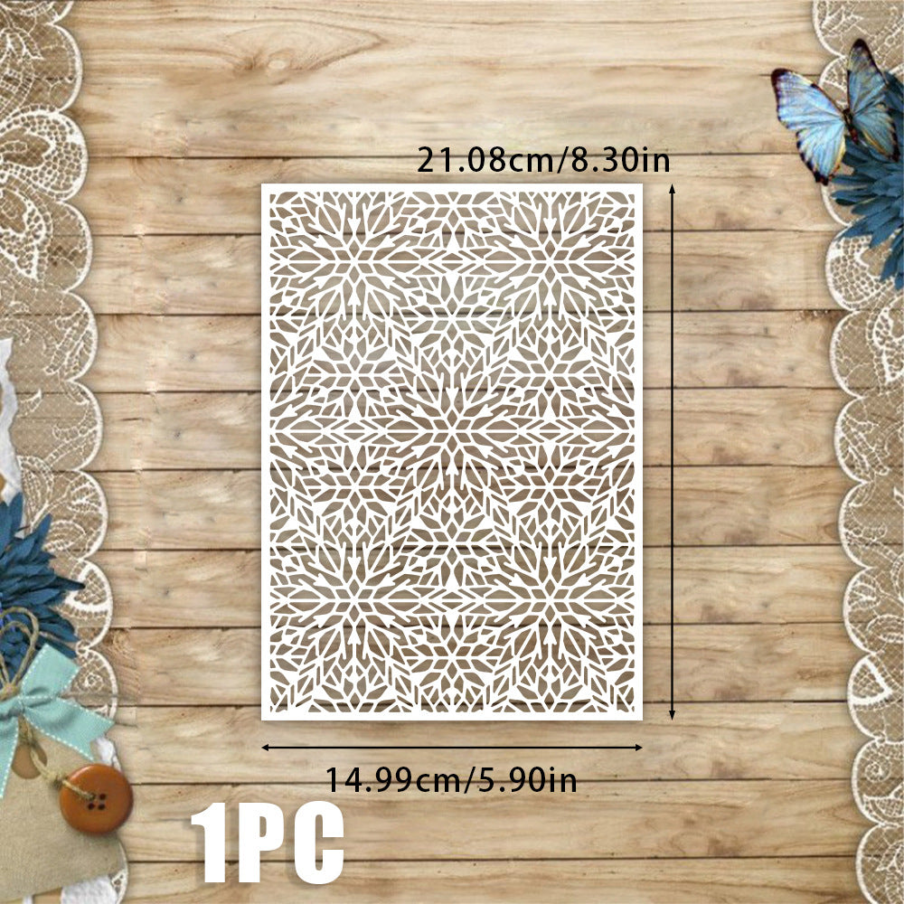 Snowflake Background Pattern DIY Painting Hollow Stencil