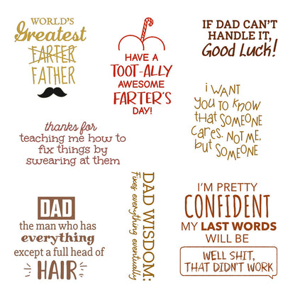 Funny Father's Day Text Clear Stamps