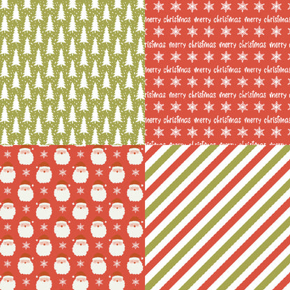 24PCS 6" Red Green Xmas Scrapbook Paper & Cardstock