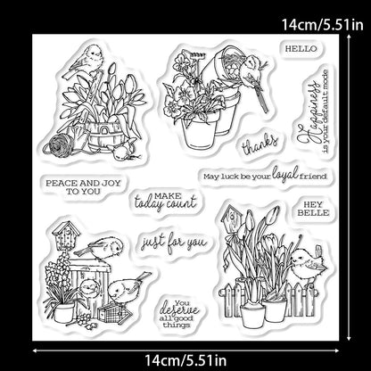 Flowers and Birds Dies & Stamps Set