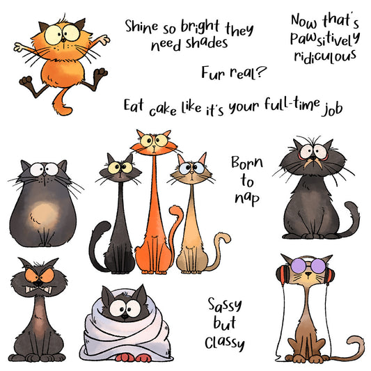 Funny Cats Dies & Stamps Set