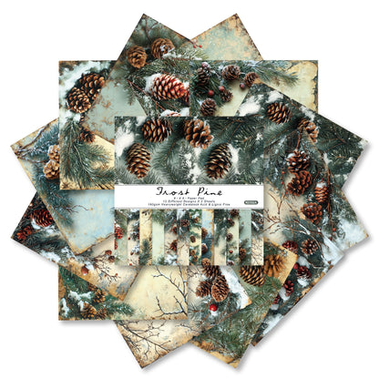 24PCS 6" Frost Pine Scrapbook Paper & Cardstock