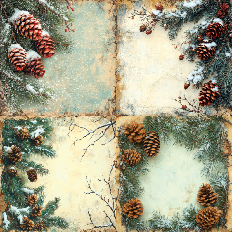 24PCS 6" Frost Pine Scrapbook Paper & Cardstock