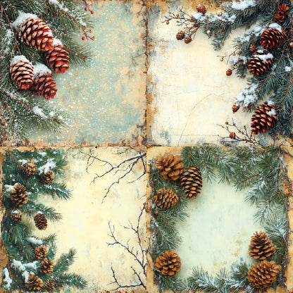 24PCS 6" Frost Pine Scrapbook Paper & Cardstock