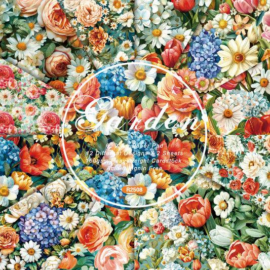 24PCS 6" Garden Scrapbook Paper & Cardstock