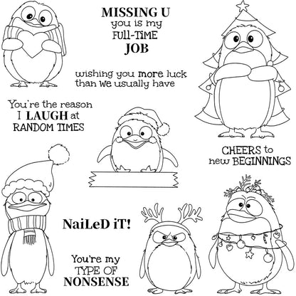 Cute Penguins Clear Stamps