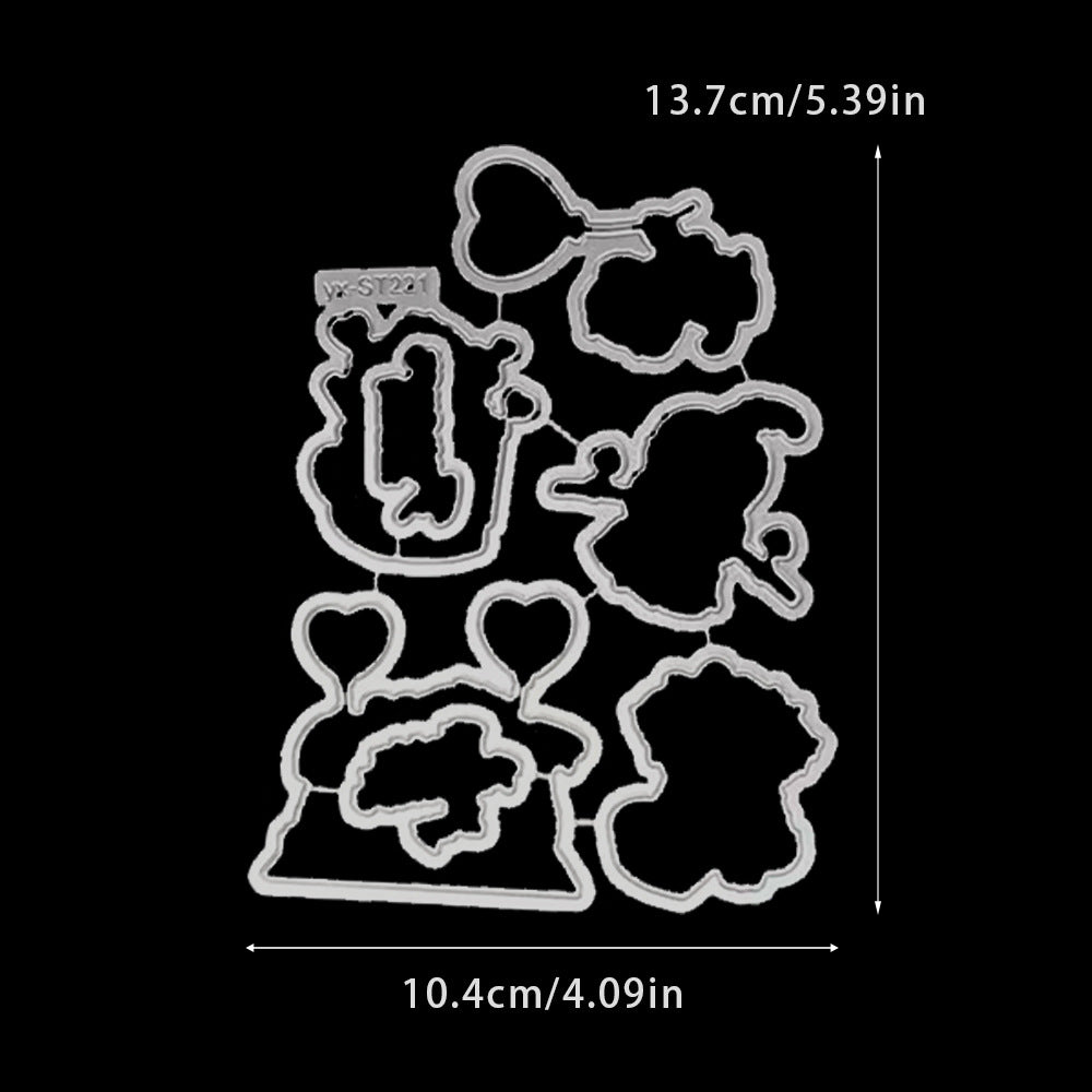 Valentine's Day Puppy Dies & Stamps Set