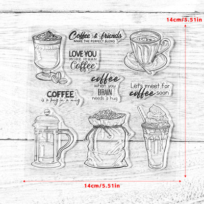 Retro Coffee Dies & Stamps Set