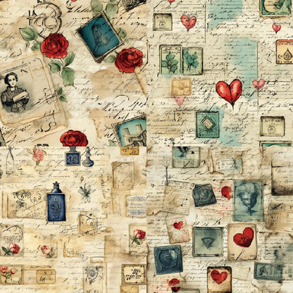 24PCS 6" Love Letter Scrapbook Paper & Cardstock