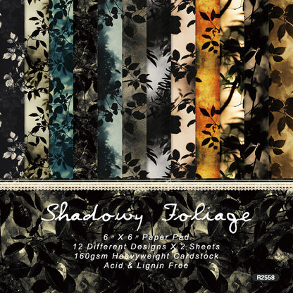24PCS 6" Shadowy Foliage Scrapbook Paper & Cardstock