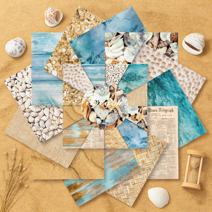 24PCS 6" Beach Scrapbook Paper & Cardstock