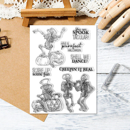Halloween Dancing Skeleton Dies & Stamps Set