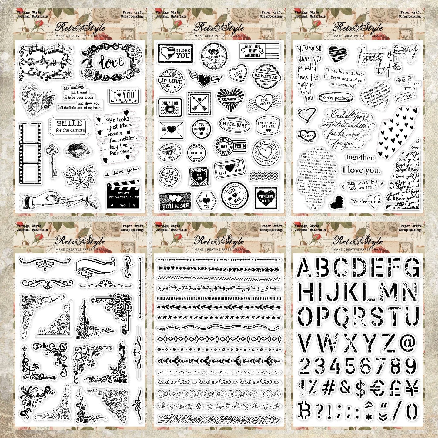 Decorative Background DIY Scrapbook Clear Stamps