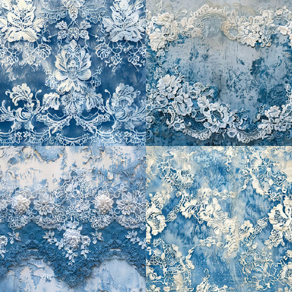24PCS 6" Denim Lace Scrapbook Paper & Cardstock