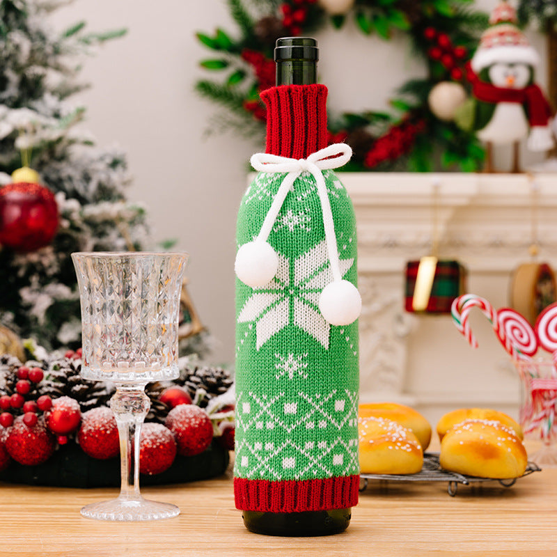 Christmas Knitted Wine Bottle Cover Decorations