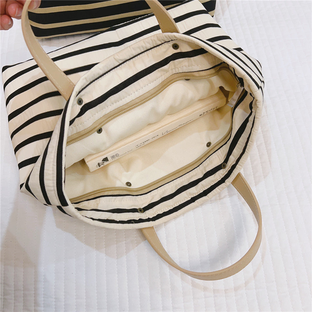 Artistic Retro Striped Daily Tote Bag