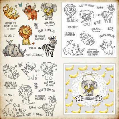 African Animals Clear Stamps
