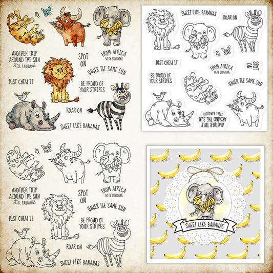 African Animals Clear Stamps