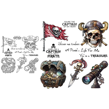 Skeleton Pirate Treasure Dies & Stamps Set