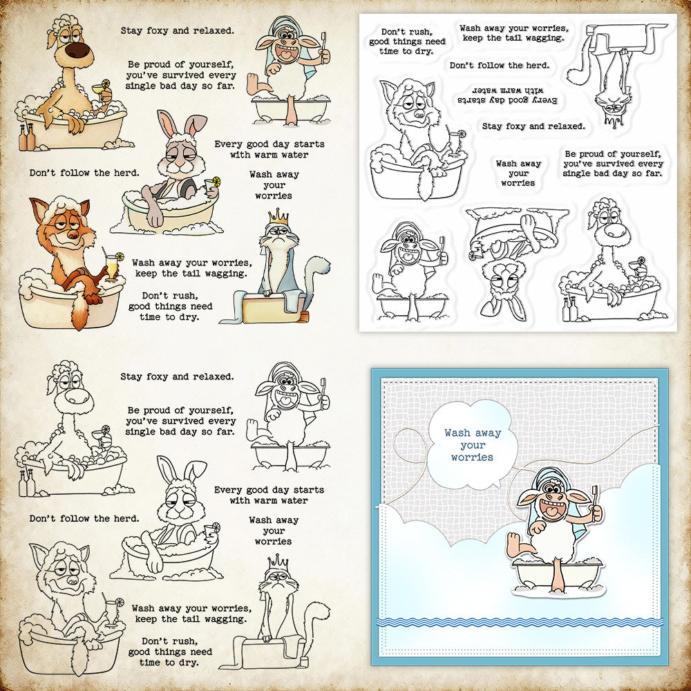 Bathing Animals Clear Stamps