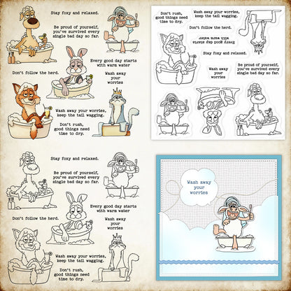 Bathing Animals Clear Stamps