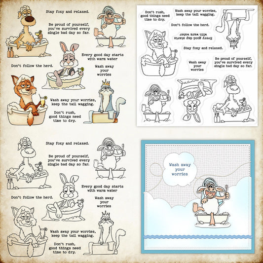 Bathing Animals Clear Stamps