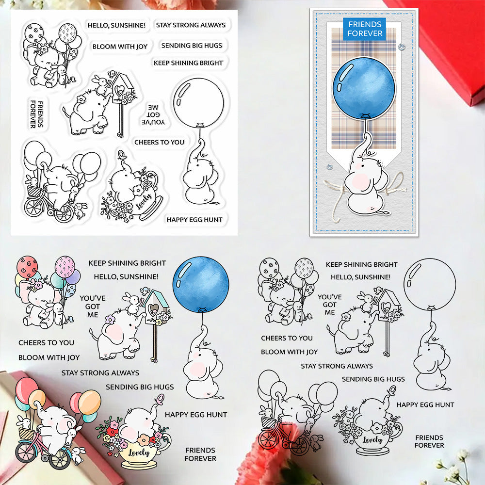 Balloon Elephant Clear Stamps