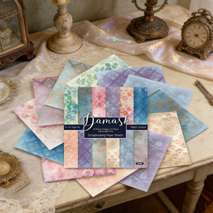 24PCS 6" Damask Scrapbook Paper & Cardstock