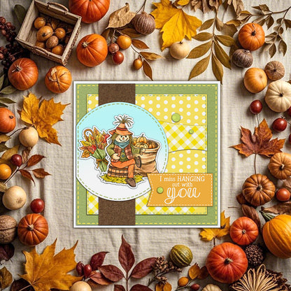 Fall Harvest Pumpkins and Scarecrow Clear Stamps