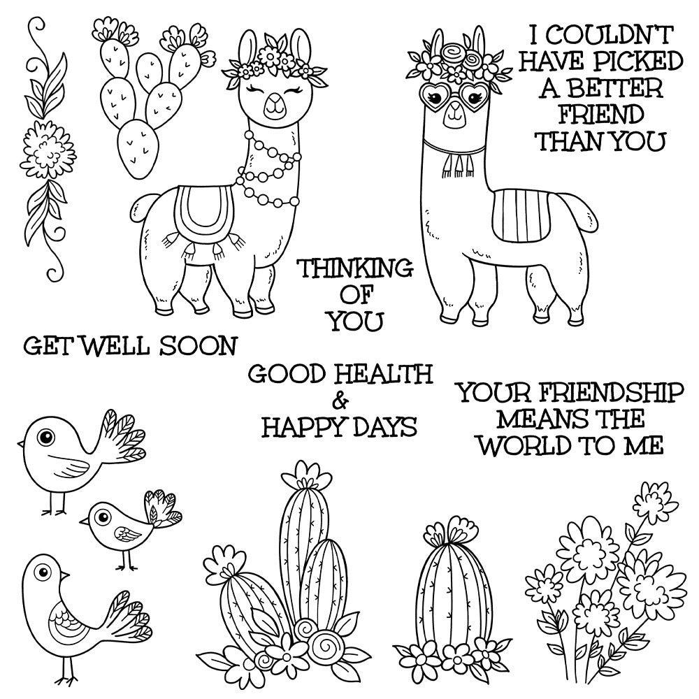 Cactus and Alpaca Clear Stamps