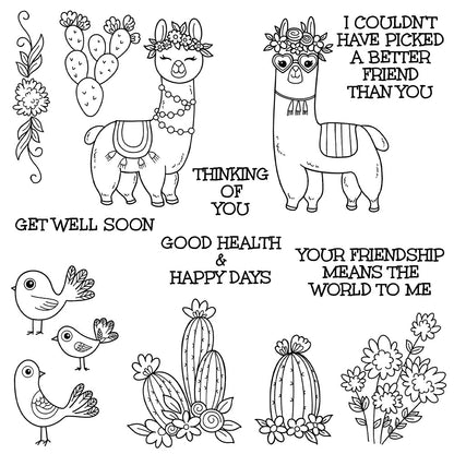 Cactus and Alpaca Clear Stamps