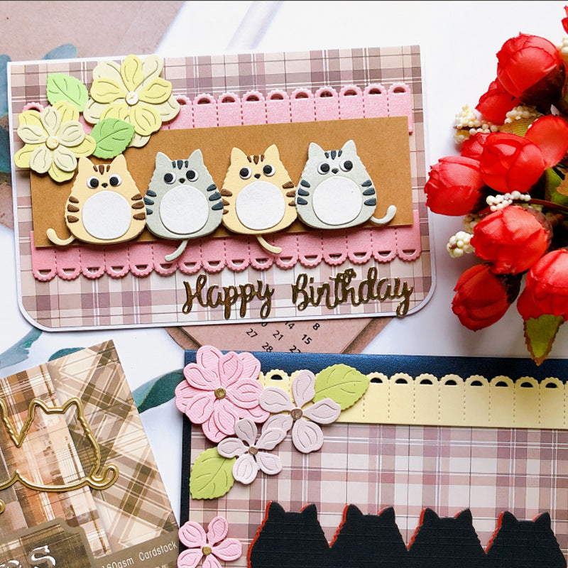 4 Pcs Little Fat Cats Metal Cutting Dies