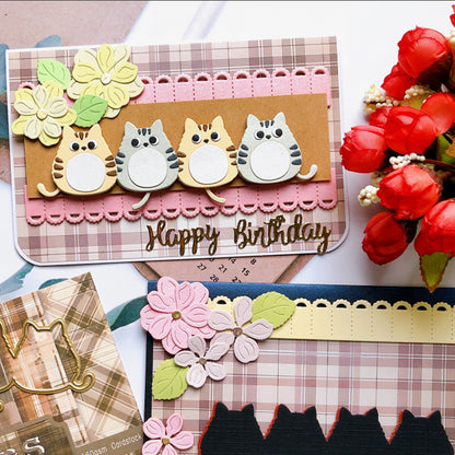 4 Pcs Little Fat Cats Metal Cutting Dies