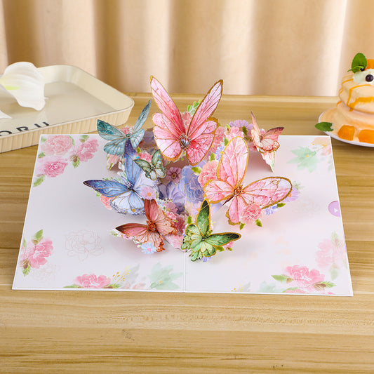 3D Romantic Butterflies Pop-Up Greeting Card