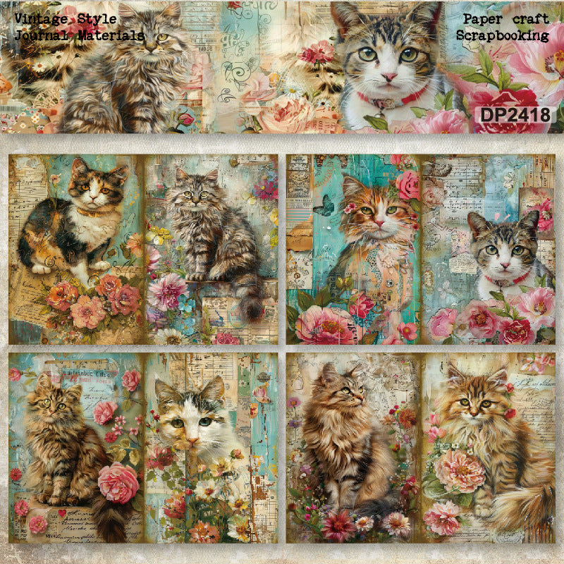 A5 Cute Cats DIY Scrapbook Paper