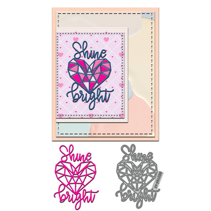 Shine Bright Geometric Heart Metal Cutting Dies