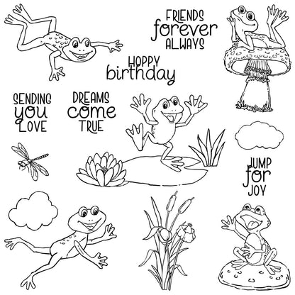 Lotus Pond Frog Dies & Stamps Set