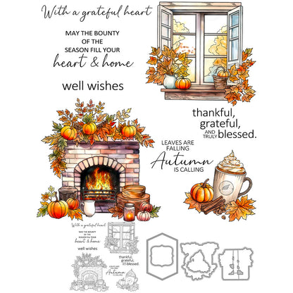Beautiful Autumn Scenery Dies & Stamps Set