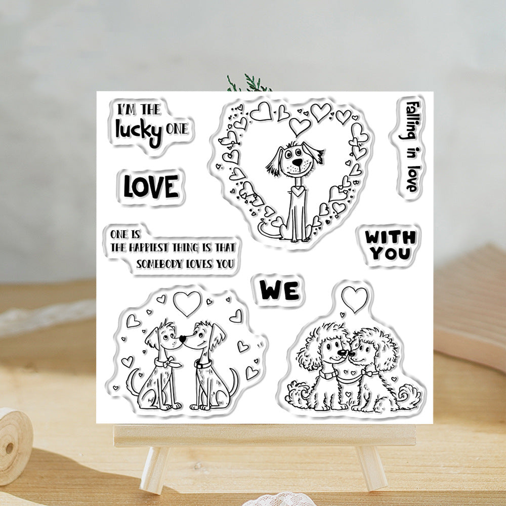 Valentine's Day Cute Puppy Dies & Stamps Set
