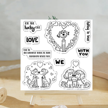 Valentine's Day Cute Puppy Dies & Stamps Set