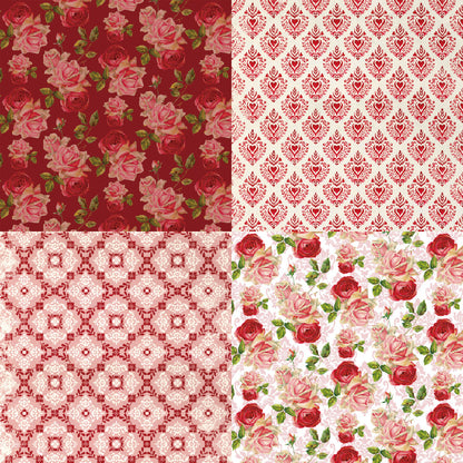 24PCS 6" Beautiful Rose Scrapbook Paper & Cardstock