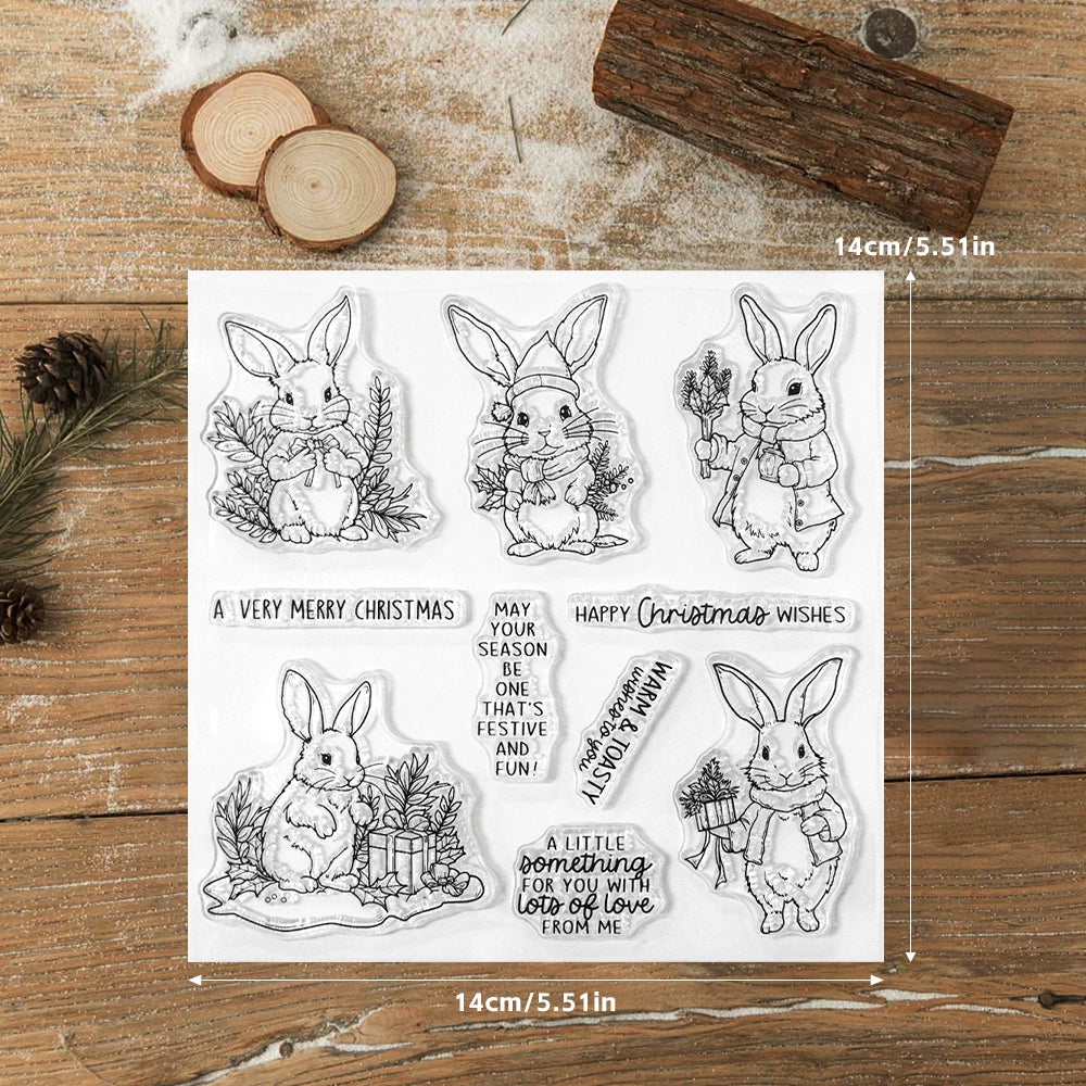 Christmas Cute Bunny Clear Stamps