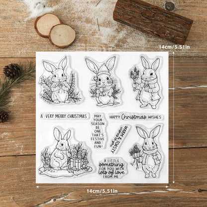 Christmas Cute Bunny Clear Stamps