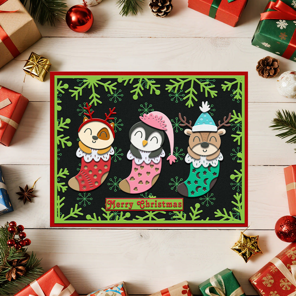 Christmas Stockings Animals Metal Cutting Dies