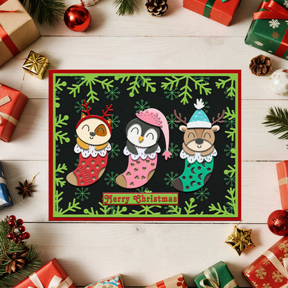 Christmas Stockings Animals Metal Cutting Dies