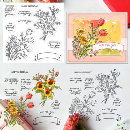 Spring Flowers Clear Stamps