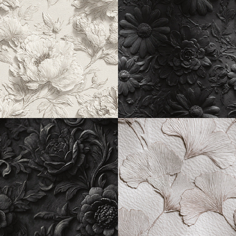 24PCS 6" Ivory Floret Scrapbook Paper & Cardstock