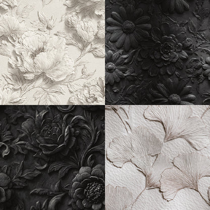 24PCS 6" Ivory Floret Scrapbook Paper & Cardstock